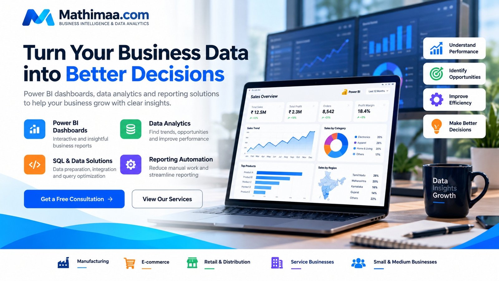 Mathimaa.com – Business Intelligence & Data Analytics Mathimaa.com Business Intelligence and Data Analytics solutions featuring Power BI dashboards