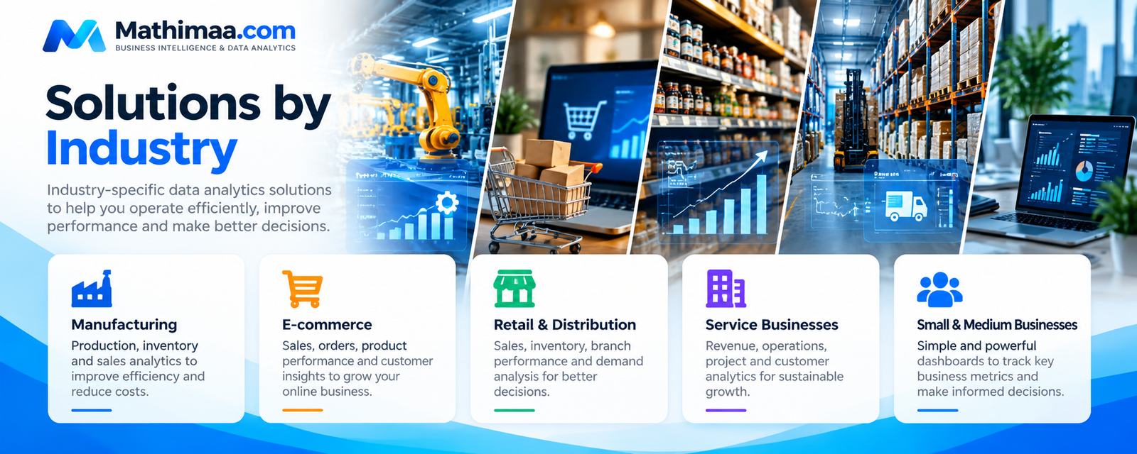 Industry Data Analytics Solutions | Mathimaa.com Mathimaa.com industry-specific data analytics solutions for manufacturing, e-commerce, retail, distribution and service businesses
